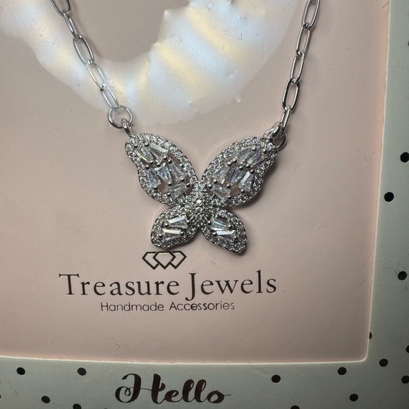 Treasure Jewels Delicate Silver Butterfly Pendant Necklace - Picture 3 of 6